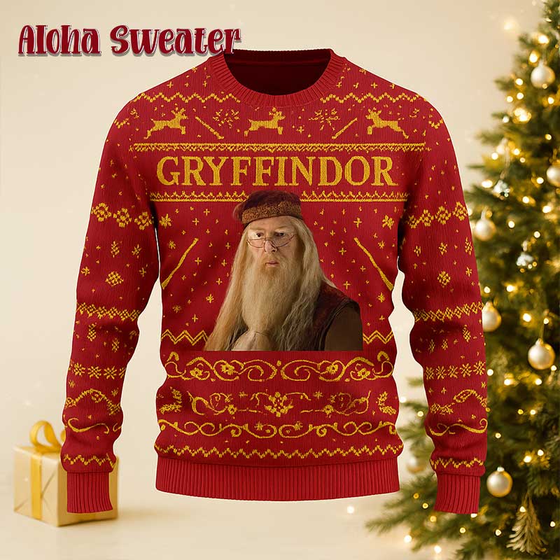 Albus Dumbledore From Gryffindor Hary Potter Ugly Christmas Sweater