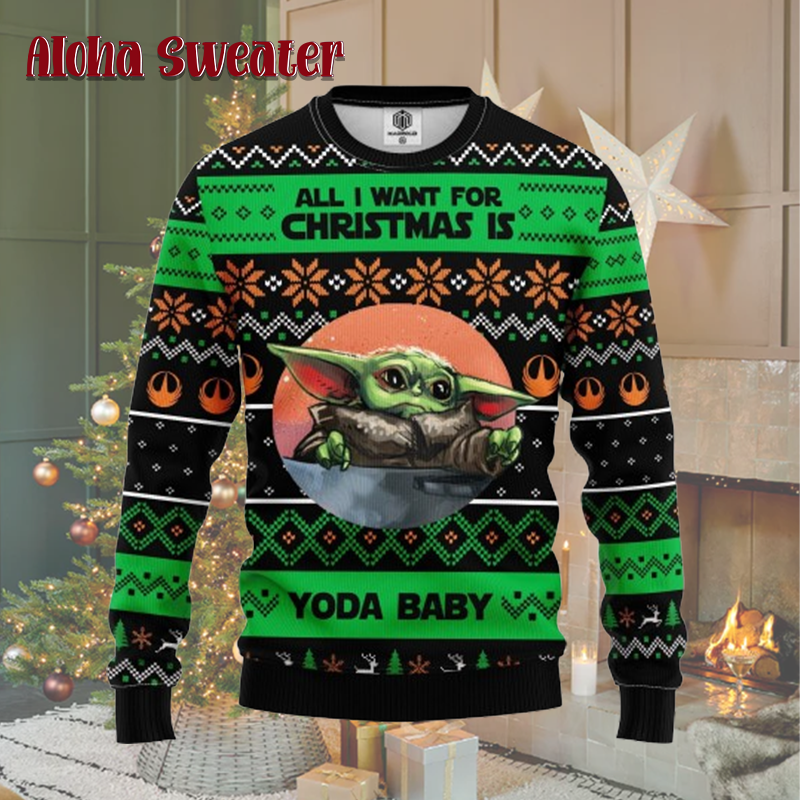All I Want For Christmas Is Baby Yoda Star Wars Ugly Christmas Sweater