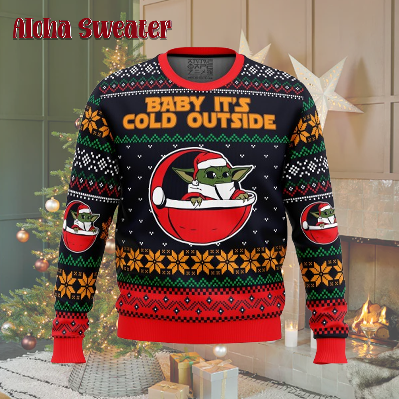 Baby Yoda Its Cold Outside Star Wars Ugly Christmas Sweater