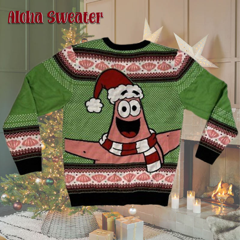 Cute Patrick Star Spongebob Ugly Christmas Sweater