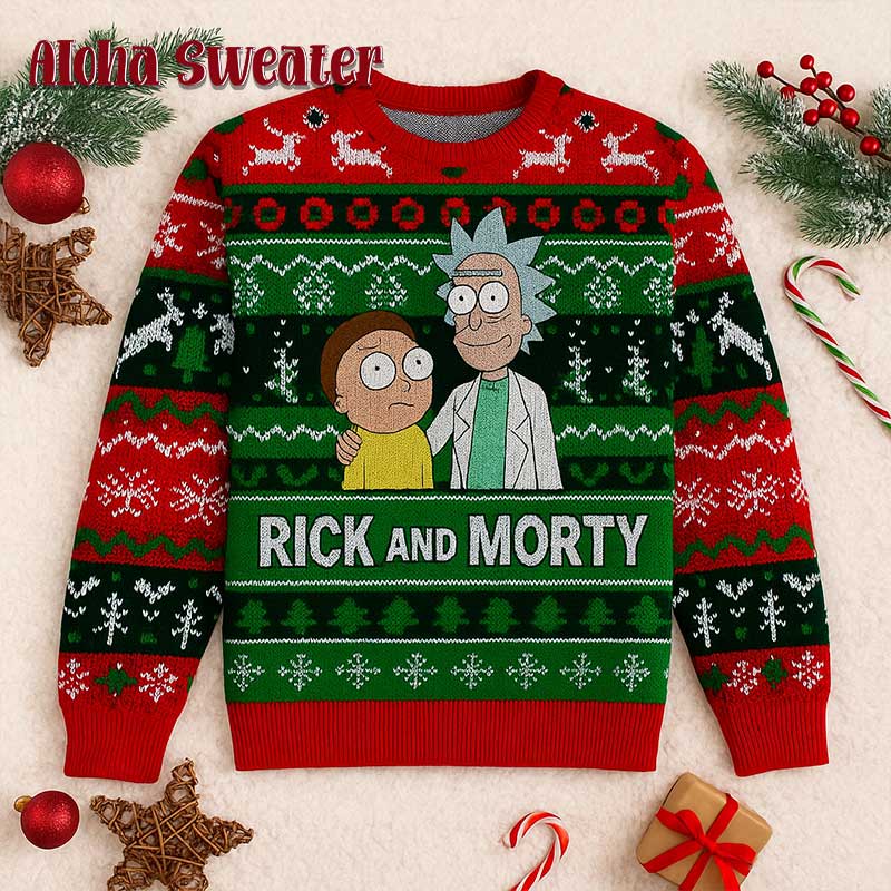 Funny Cartoon Rick And Morty Ugly Christmas Sweater
