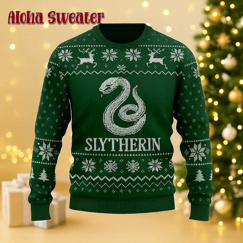 Green House Slytherin Harry Potter Ugly Christmas Sweater