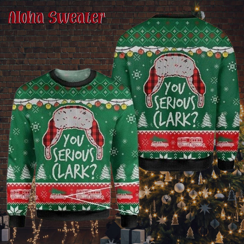 Green You Serious Clark Christmas Vacation Xmas Ugly Christmas Sweater
