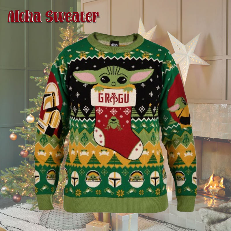 Grogu With Mando Star Wars Ugly Christmas Sweater