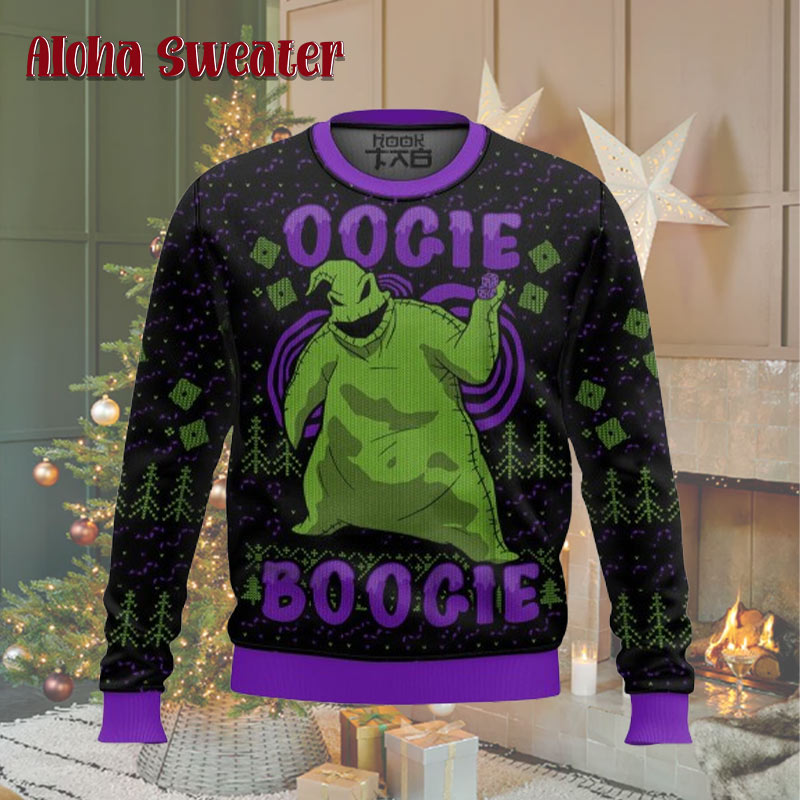 Halloween Pattern Nightmare Before Christmas Oogie Boogie Ugly Christmas Sweater