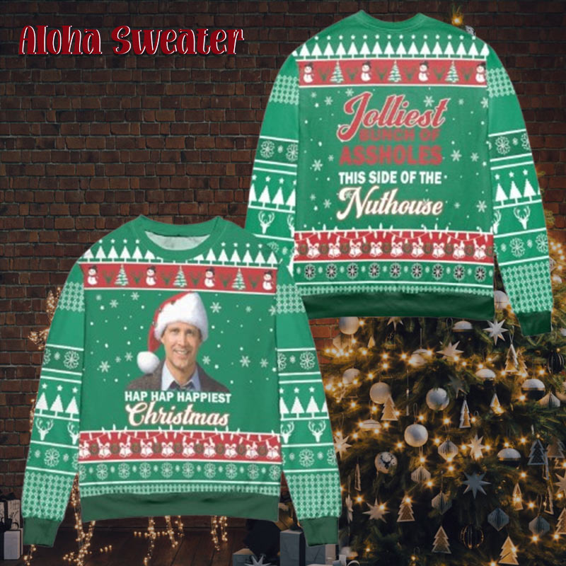 Hap Hap Happiest Christmas Clark Griswold Christmas Vacation Ugly Christmas Sweater