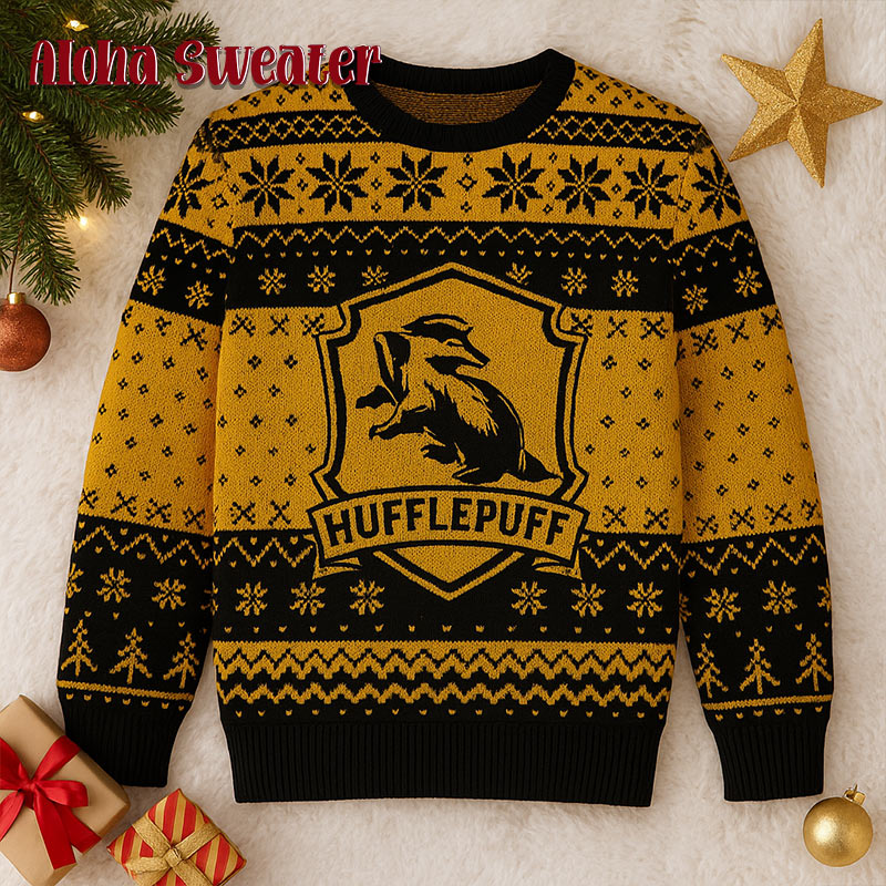 Harry Potter Hufflepuff House Ugly Christmas Sweater