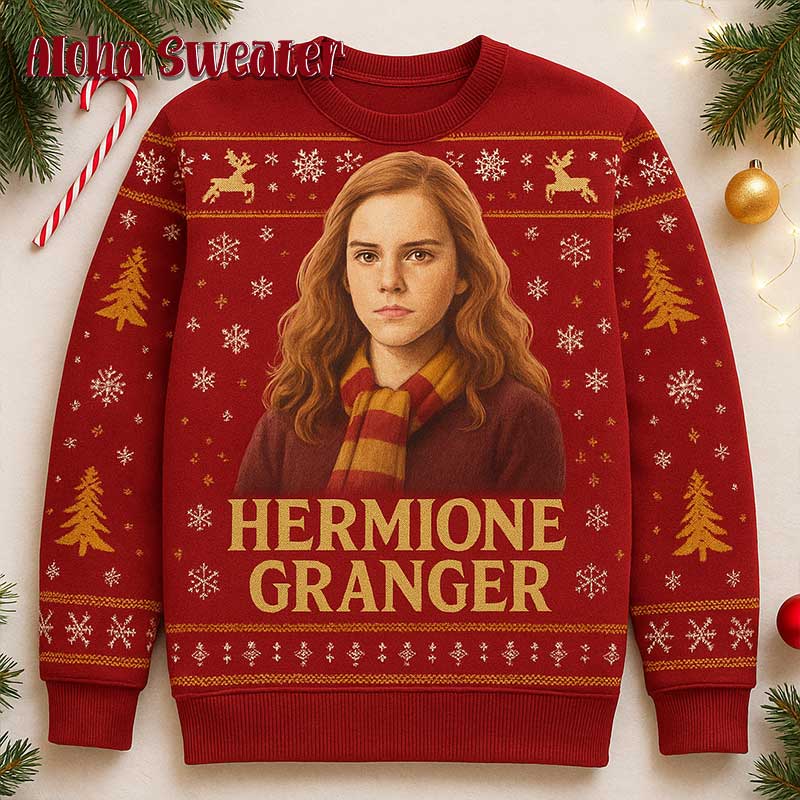 Hermione Granger Gryffindor Hary Potter Ugly Christmas Sweater