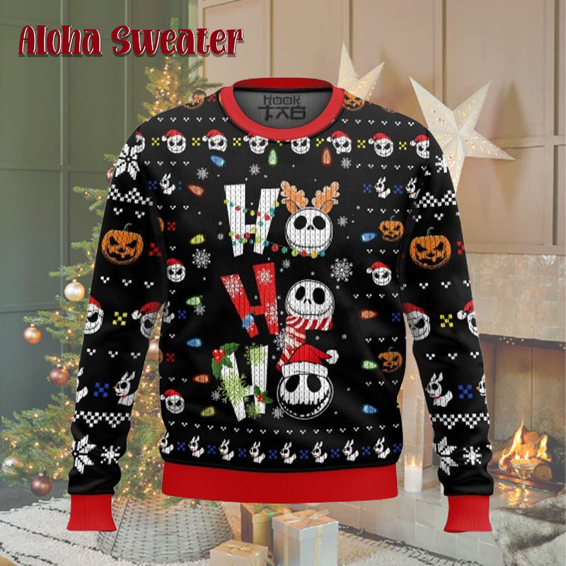 Ho Ho Ho Jack Skellington Nightmare Before Christmas Ugly Christmas Sweater
