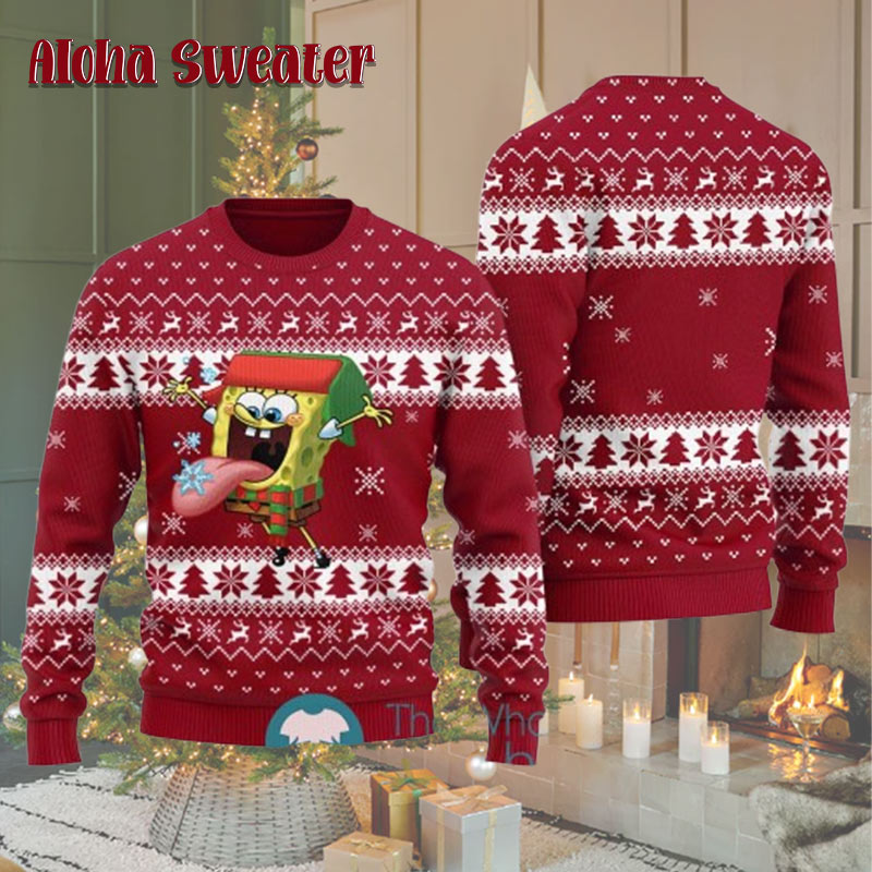 I Can Taste Christmas Spongebob Squarepants Ugly Christmas Sweater