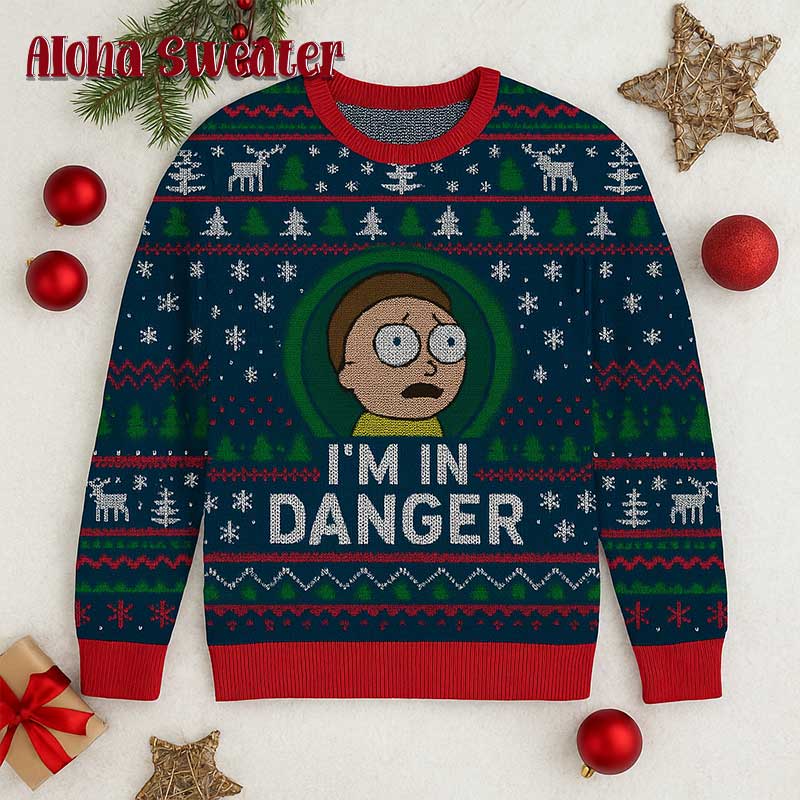 I’m In Danger Rick And Morty Ugly Christmas Sweater