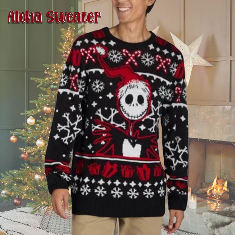 Jack In Satan Hat The Nightmare Before Christmas Ugly Christmas Sweater
