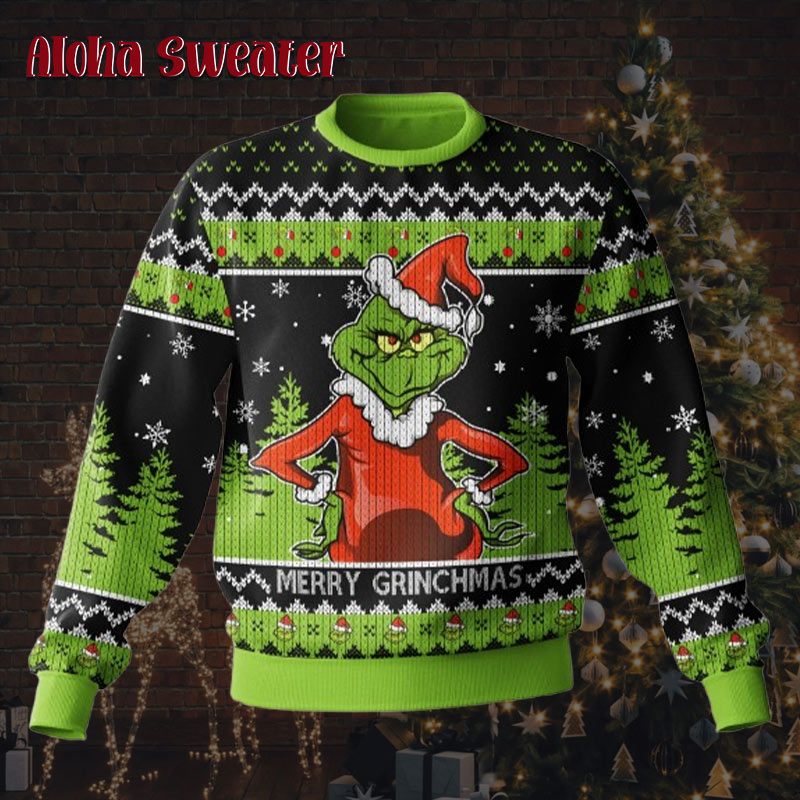 Just Waiting For Christmas Grinch Ugly Ugly Christmas Sweater