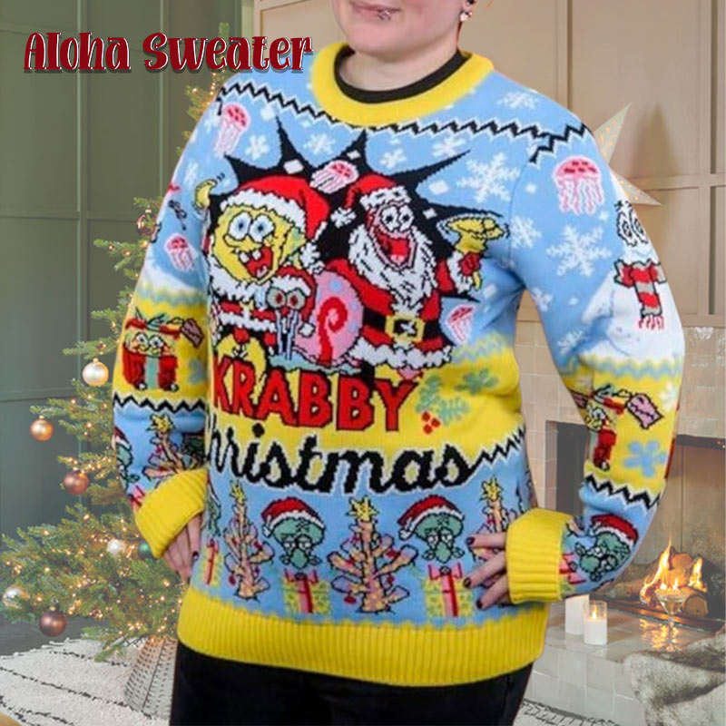 Krabby Santa Spongebob Squarepants Ugly Christmas Sweater