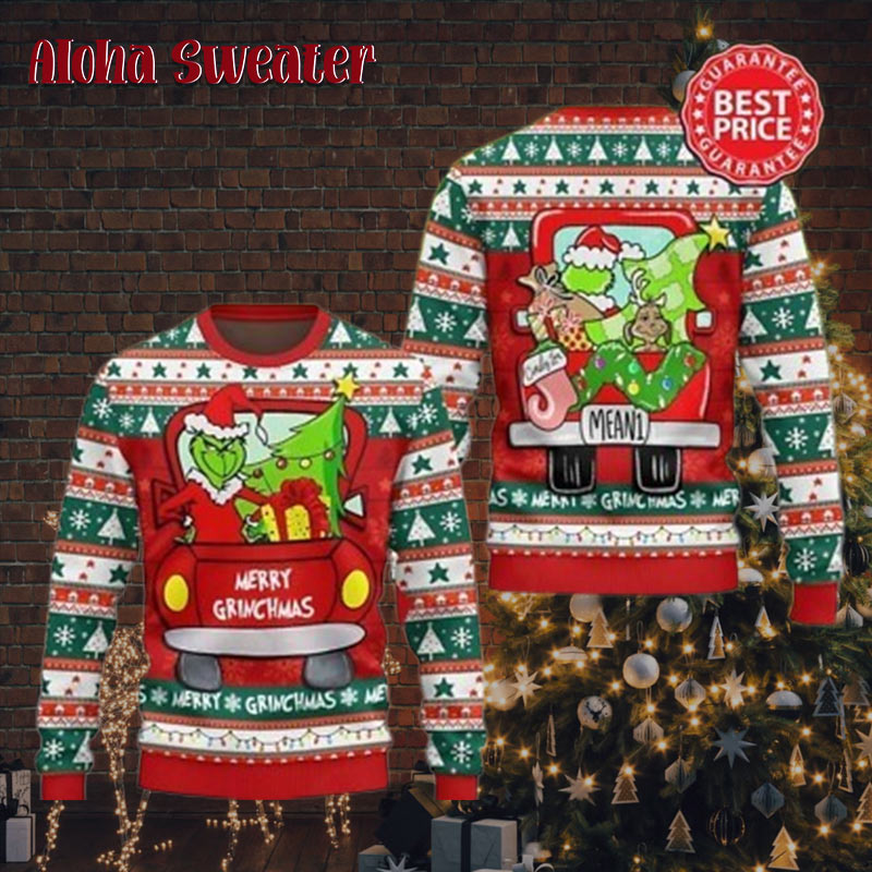 Merry Grinchmas The Mean1 Car Ugly Christmas Sweater