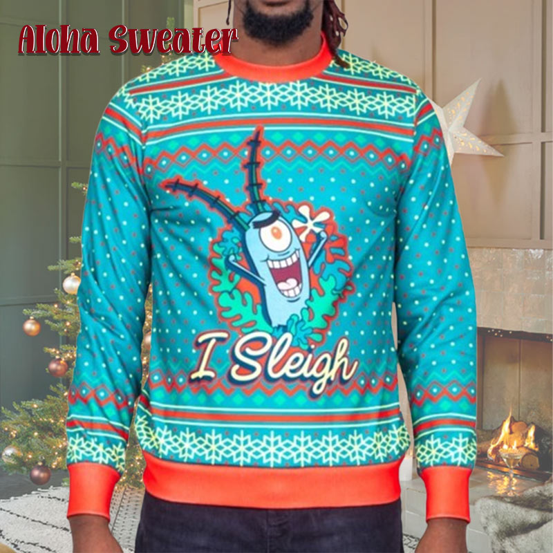 Mr Plankton I Sleigh Spongebob Squarepants Ugly Christmas Sweater