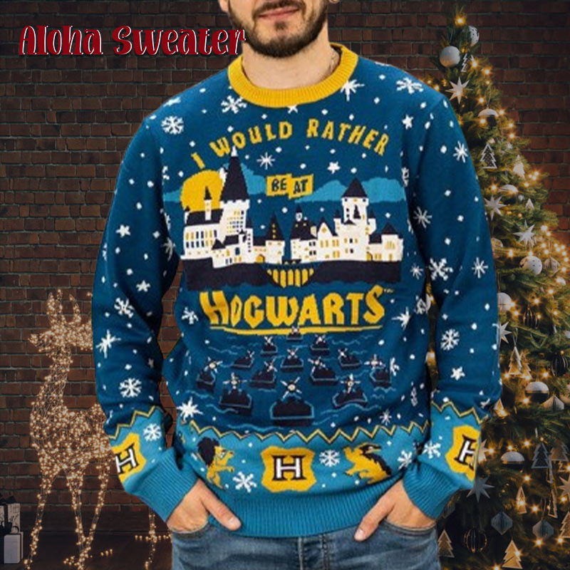 Official Harry Potter Christmas Jumper Holiday Pattern Ugly Christmas Sweater