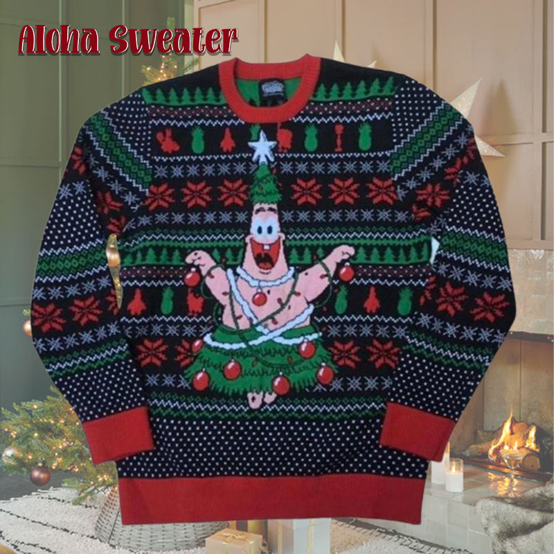 Patrick Christmas Tree Spongebob Squarepants Ugly Christmas Sweater