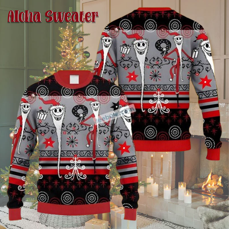 Pumpkin King Santa Claus Red Nightmare Before Christmas Ugly Christmas Sweater