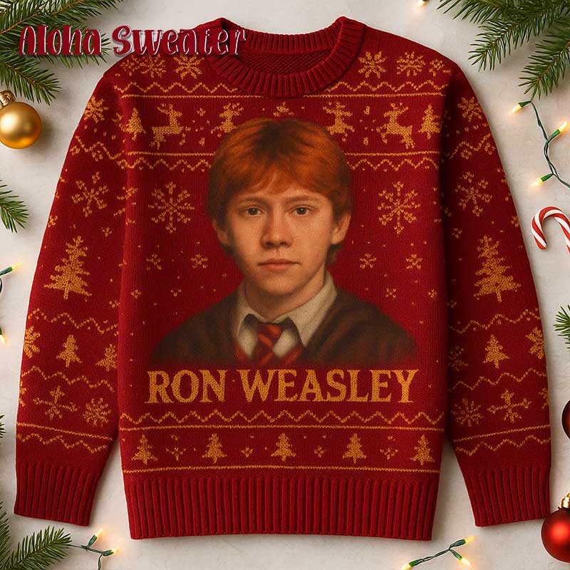 Ron Weasley Gryffindor Hary Potter Ugly Christmas Sweater