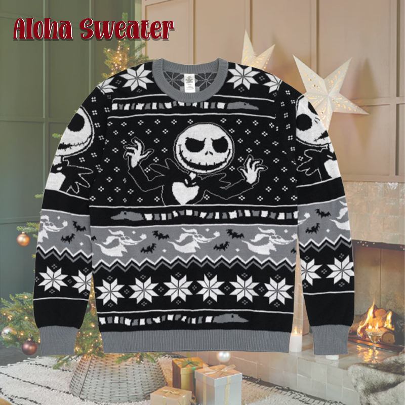 Scaring Baby Jack Disney Nightmare Before Christmas Jack Skellington Ugly Christmas Sweater