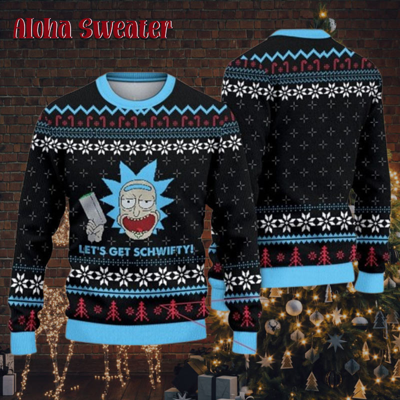 Schwifty Sweater Clearance Holiday Pattern Ugly Christmas Sweater