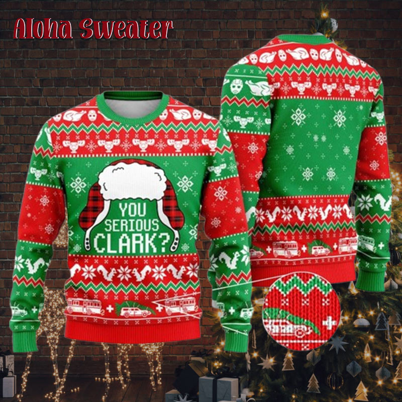 Serious Clark Griswold National Lampoon Christmas Vacation Ugly Christmas Sweater