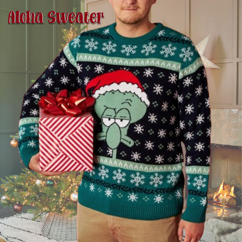 Squidward Santa Spongebob Squarepants Ugly Christmas Sweater