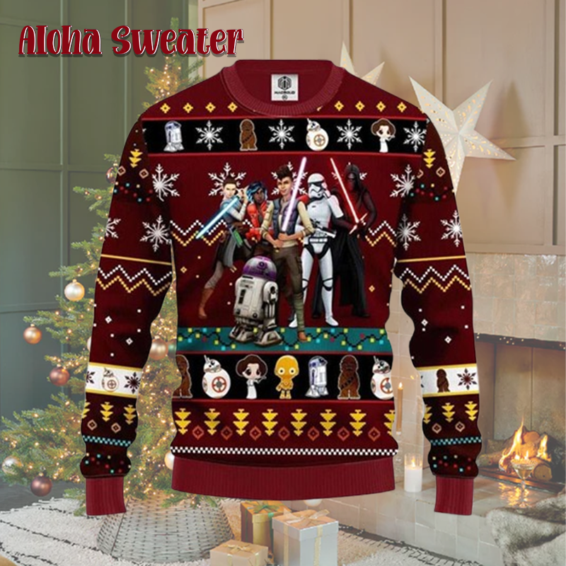 Star Wars Dark R2 D2 Stormtrooper Darth Vader Ugly Christmas Sweater