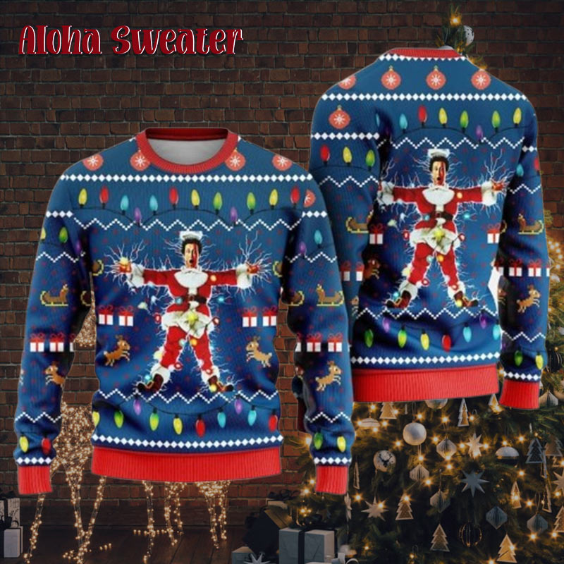 Stuck In Christmas Lights Clark Griswold Christmas Vacation Ugly Christmas Sweater