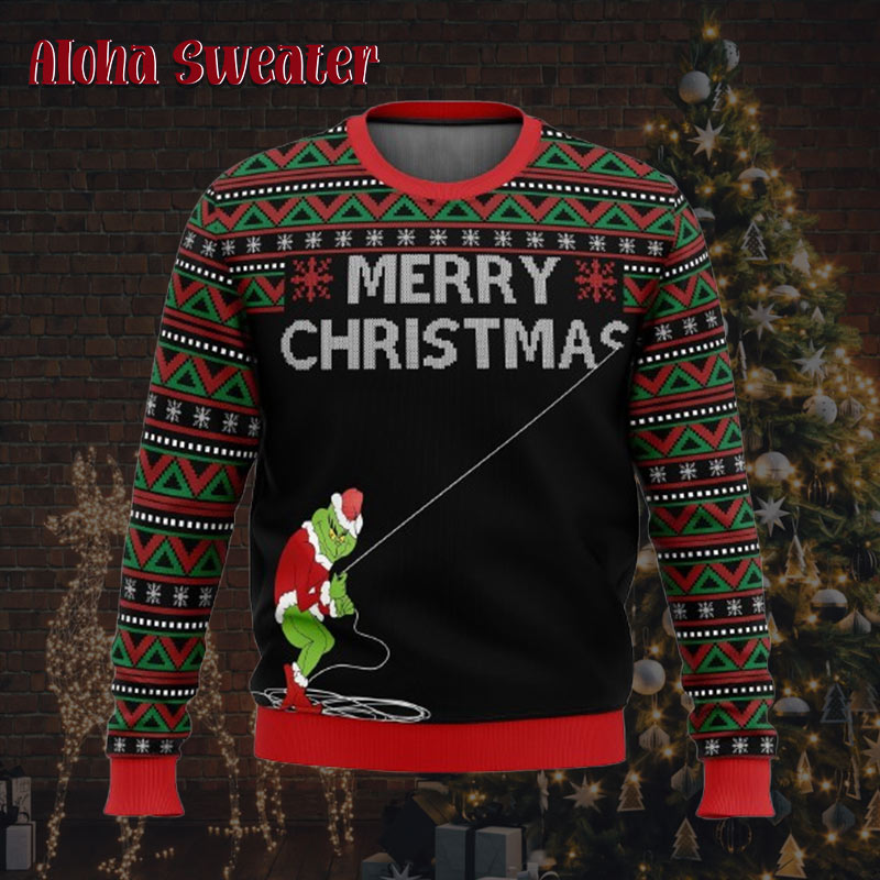 The Grinch Stole Christmas Text Ugly Christmas Sweater