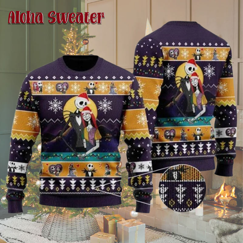 The Love Of Jack And Sally Nightmare Before Ugly Christmas Sweater