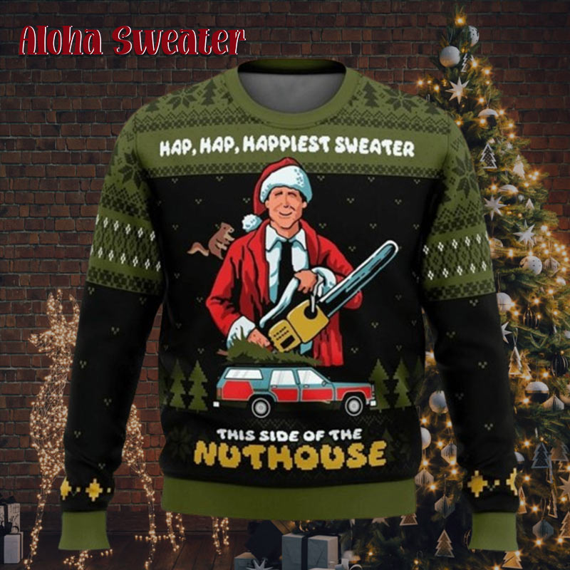 The Side Of The Nuthouse National Lampoons Christmas Vacation Ugly Christmas Sweater