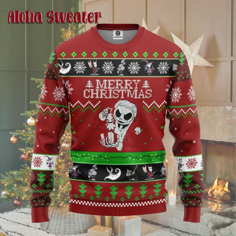 Wish You A Nightmare Christmas Jack Skellington Ugly Christmas Sweater