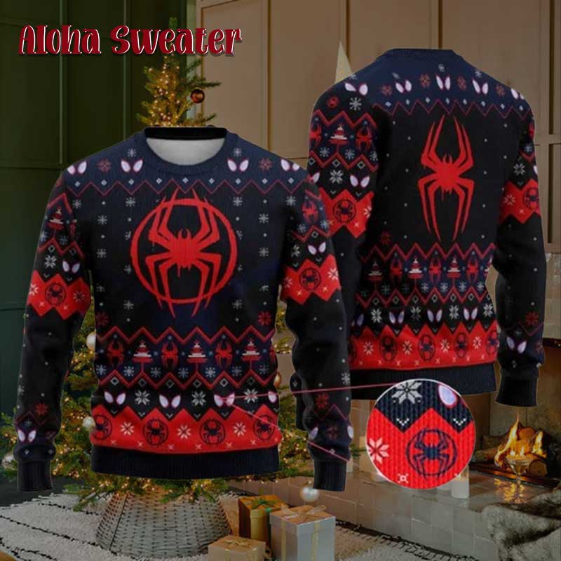 Across The Spider Verse Suit Spider Man Ugly Christmas Sweater