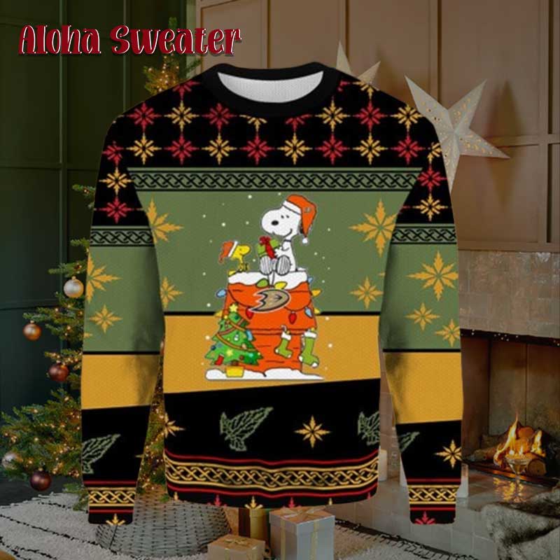 Anaheim Ducks Snoopy Ugly Christmas Sweater
