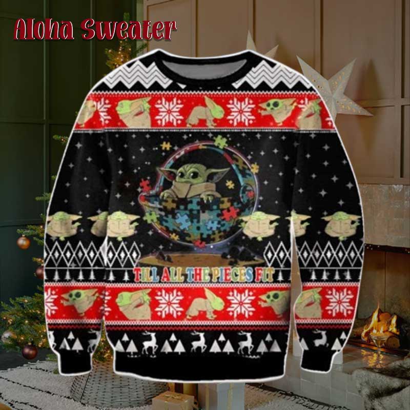 Autism Awareness Baby Yoda Ugly Christmas Sweater