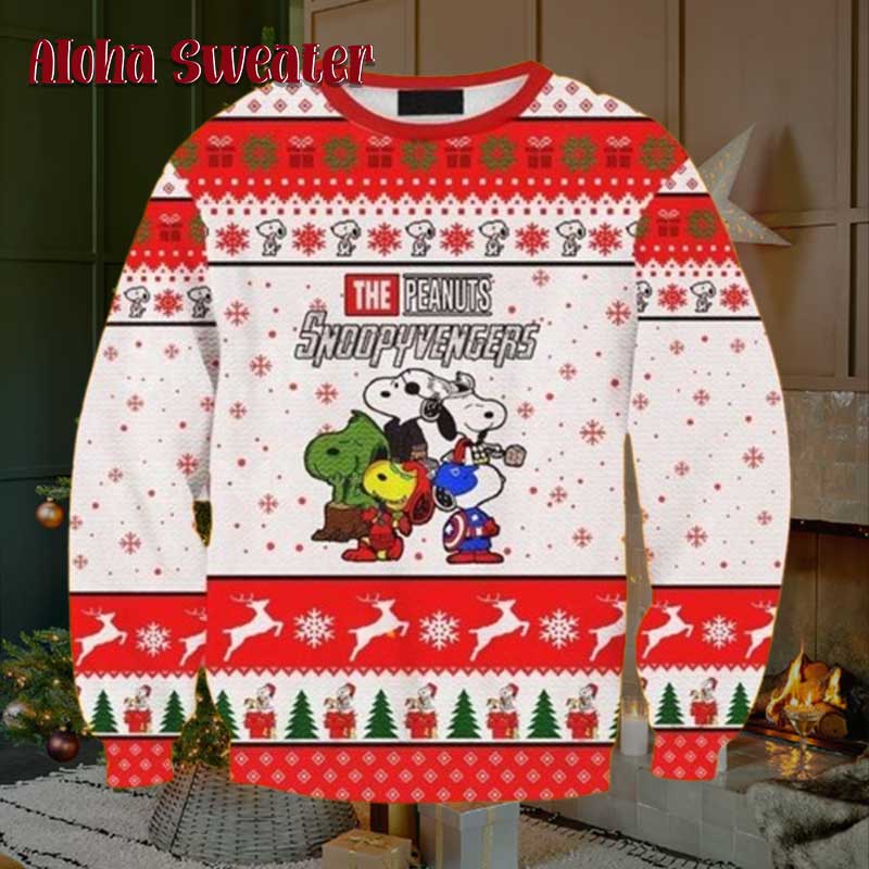 Avengers Peanuts Snoopy Ugly Christmas Sweater