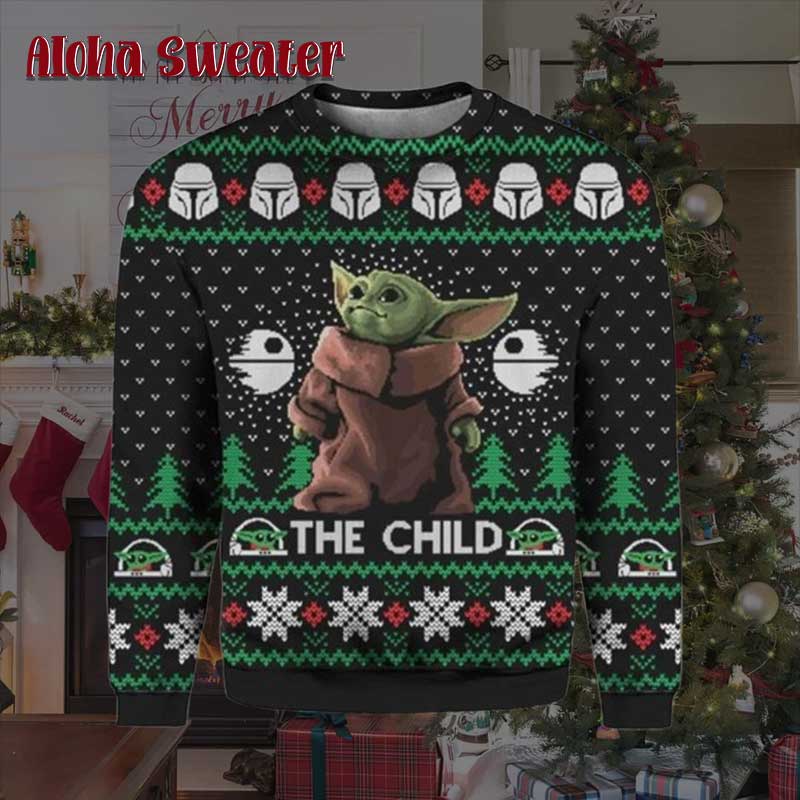 Baby Yoda Cute Mandalorion Character Ugly Christmas Sweater