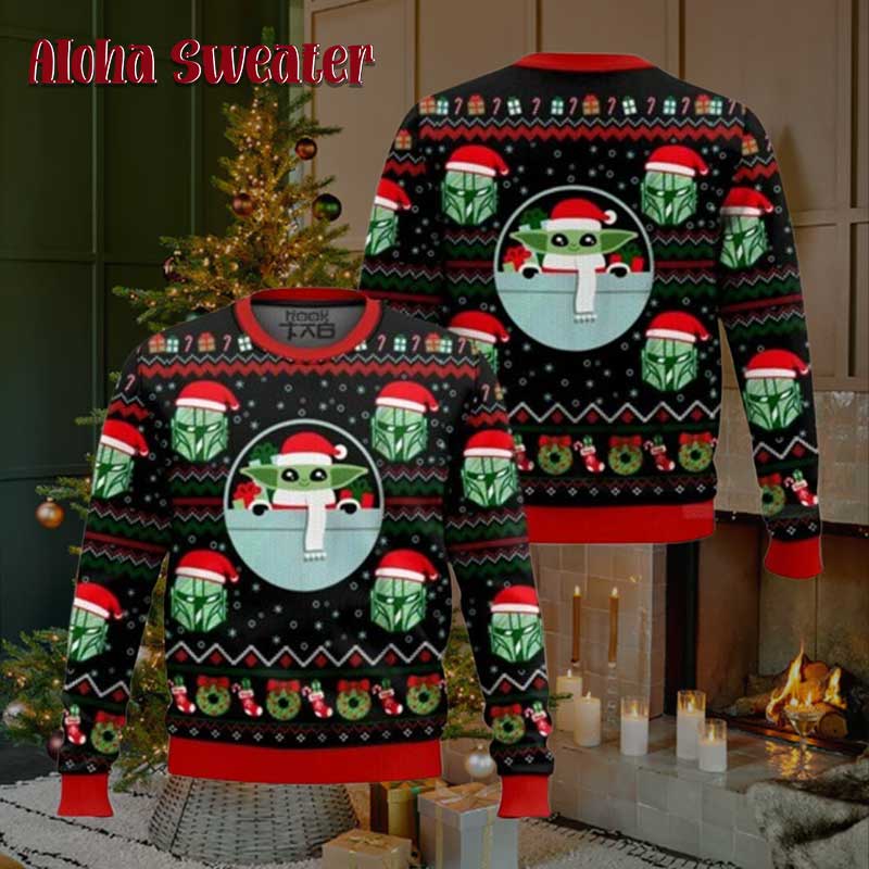 Baby Yoda Mandalorian Icons Ugly Christmas Sweater