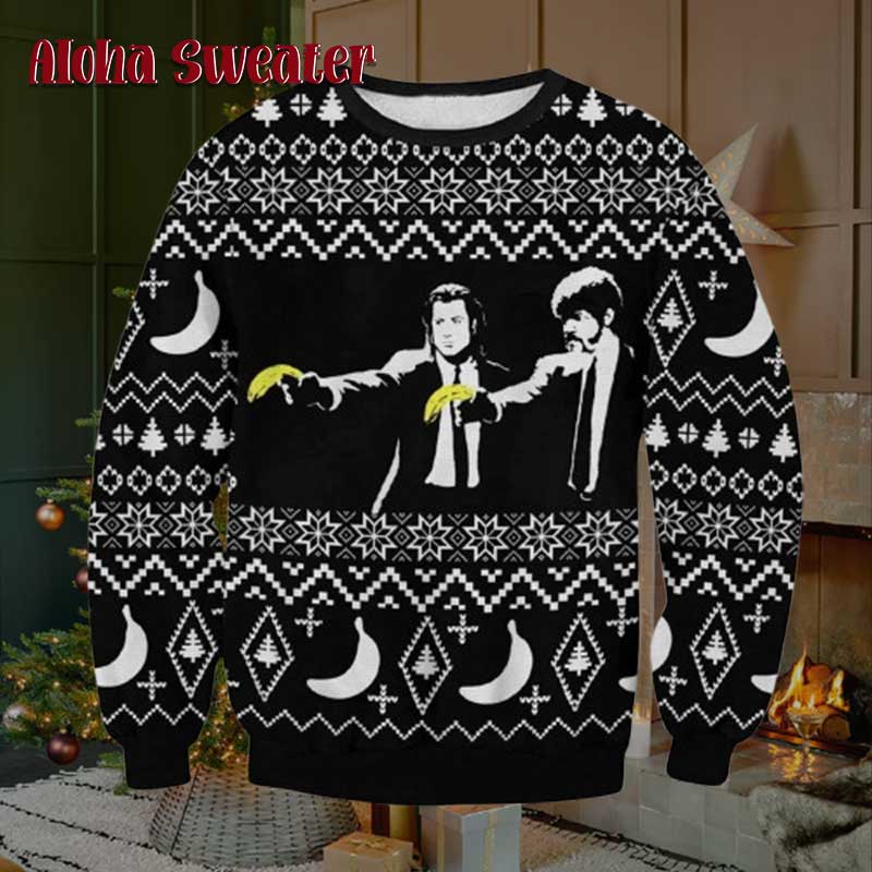 Again Pulp Fiction 3d Printed Ugly Christmas Sweater