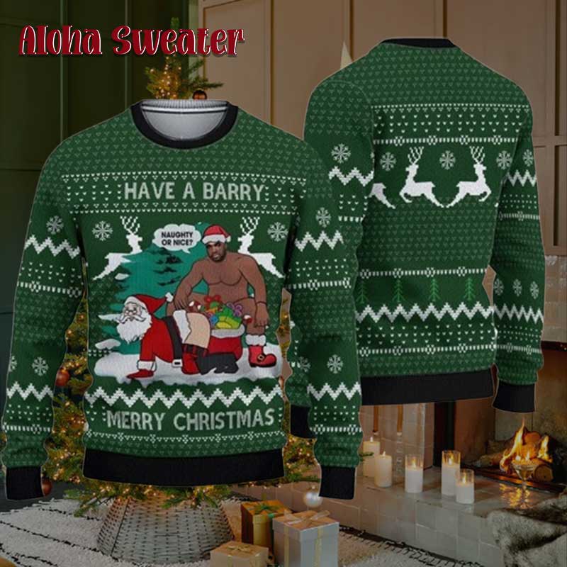 Barry Wood Barry Wood I Have A Big Package Ugly Christmas Sweater