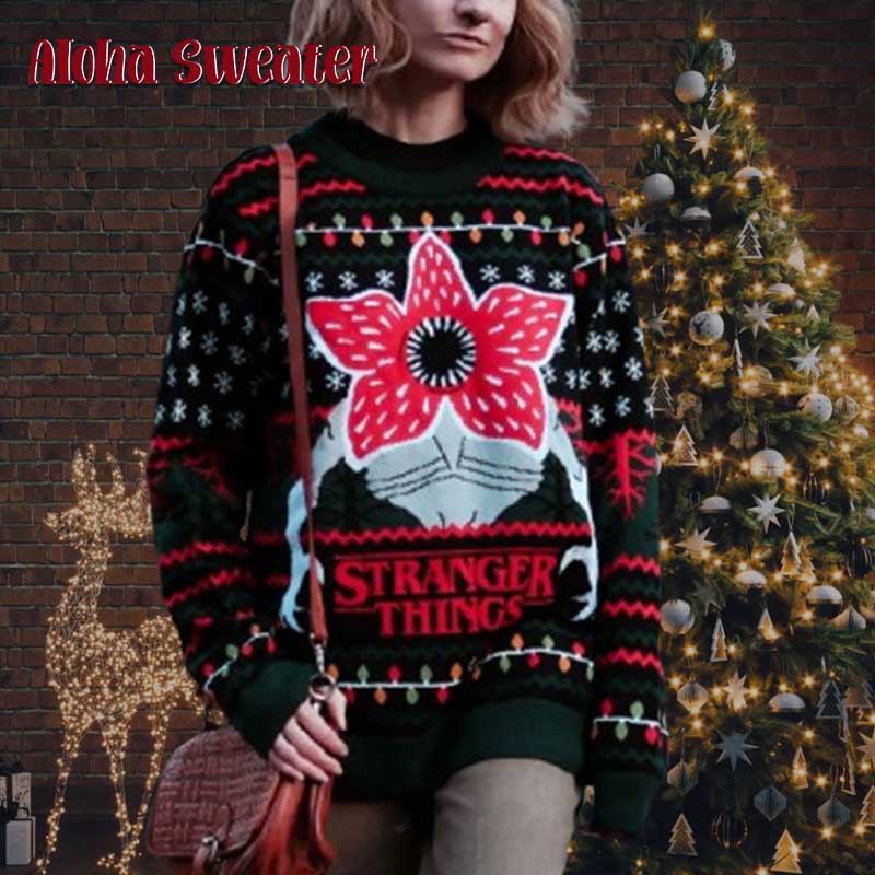 Big Mouth Stranger Things Demogorgon Ugly Christmas Sweater