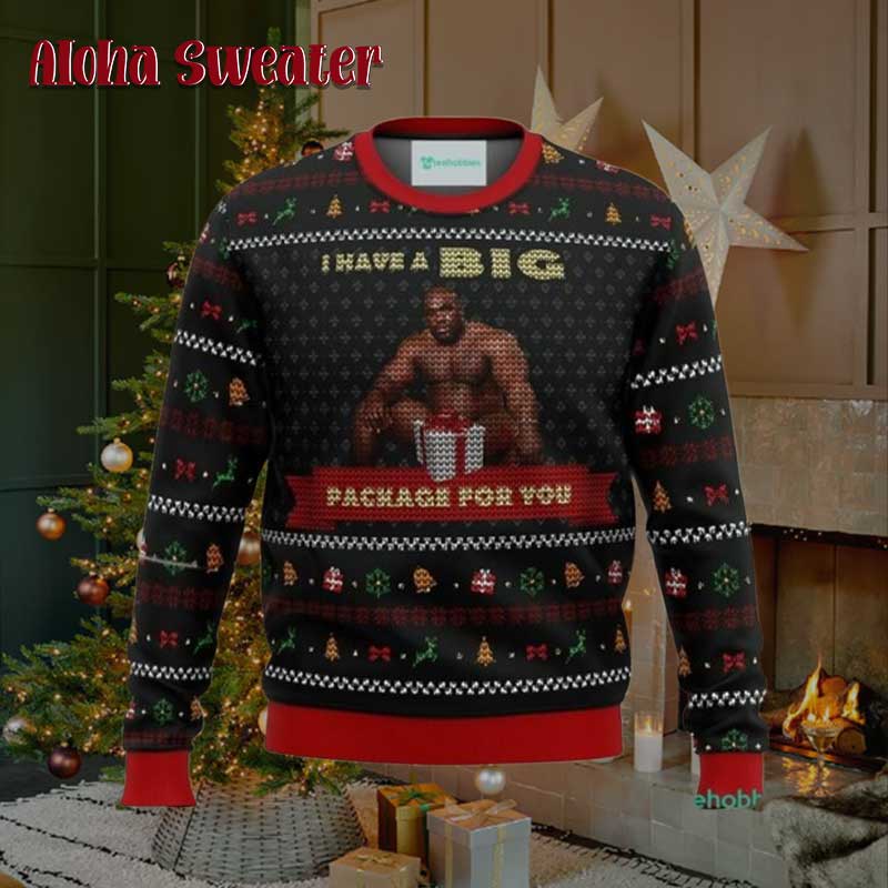 Big Package Barry Wood Meme Ugly Christmas Sweater