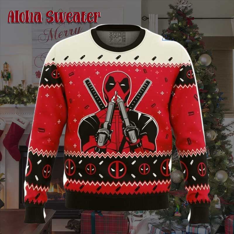 Blowing Guns Deadpool Marvel Comics Ugly Christmas Sweater