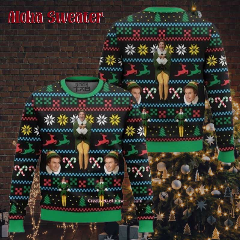 Buddy The Elf Screaming Ugly Christmas Sweater