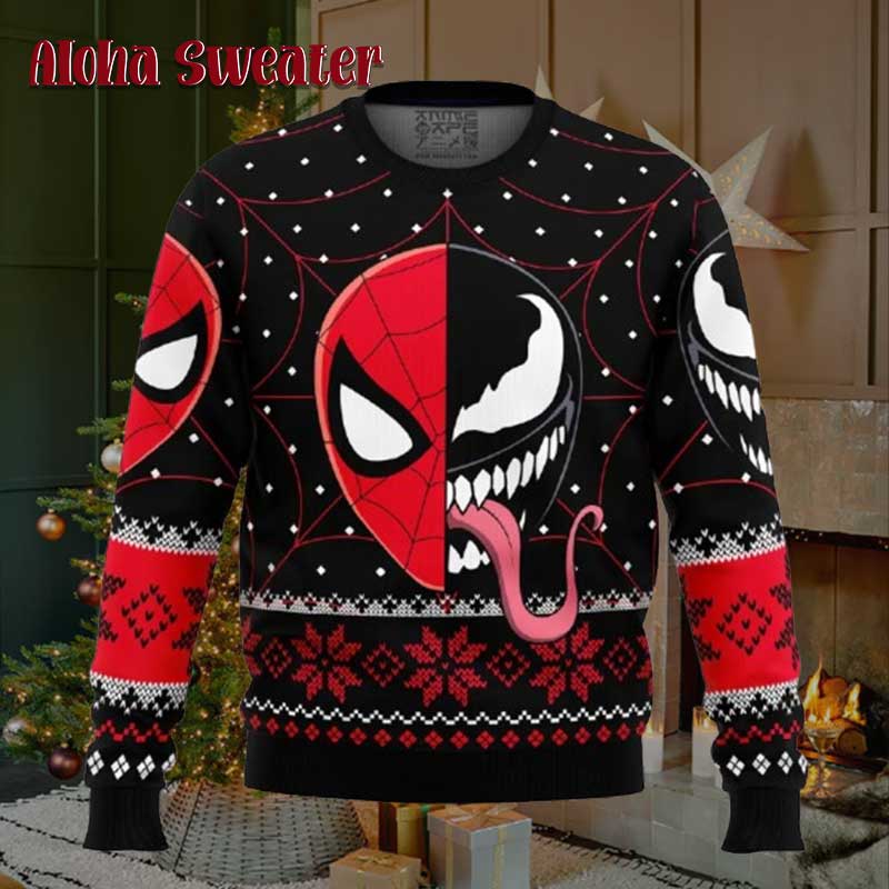 Christmas Spider Man Venom Marvel Comics Ugly Christmas Sweater