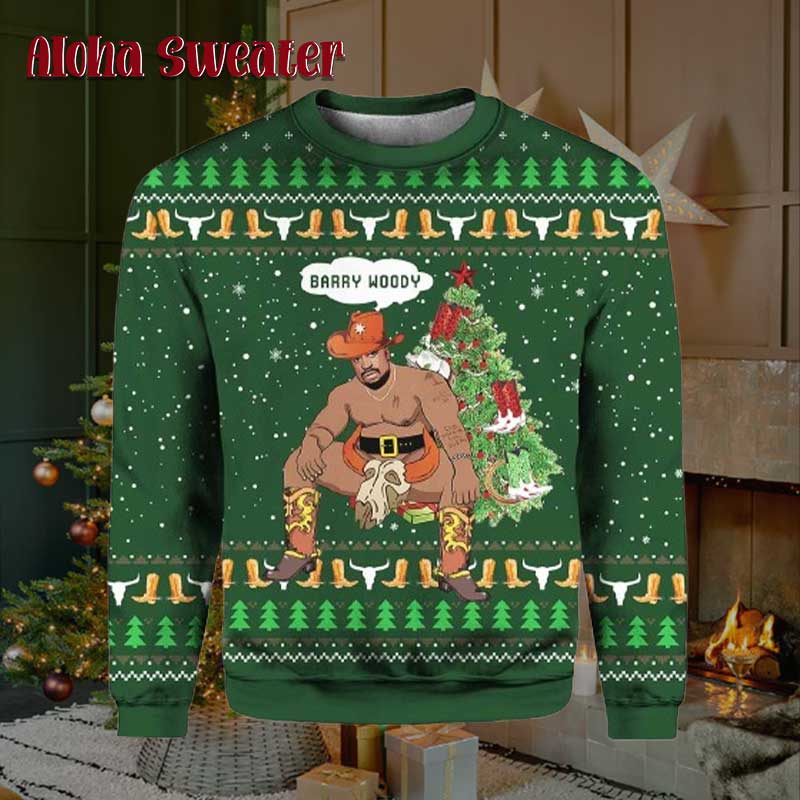 Cowboy Design Barry Woody Ugly Christmas Sweater