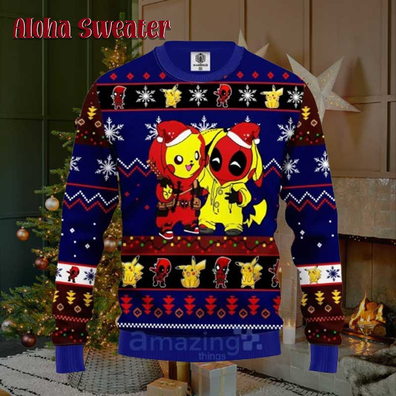 Deadpool Pikachu 2025 Ugly Christmas Sweater