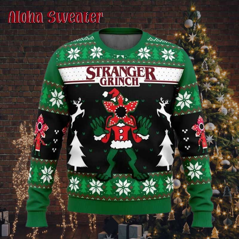 Demogorgon Grinch Stranger Things Ugly Christmas Sweater